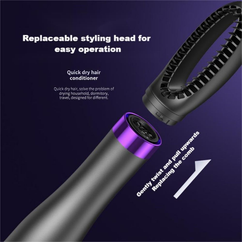 Asciugacapelli 5 in 1, pettine ad aria calda, arricciacapelli elettrico, pettine per capelli lisci, asciugacapelli a ioni negativi, spazzola in un solo passaggio._voghion.com