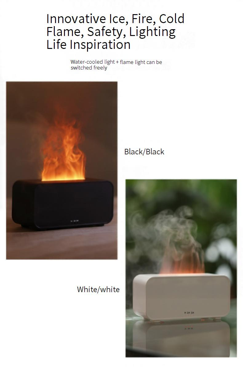 USB-Ultraschall-Aroma-Diffusor mit Flammeneffekt und farbwechselnden LED-Leuchten – Luftbefeuchter für ätherische Öle für Zuhause, Büro, Schlafzimmer_voghion.com