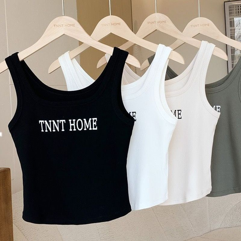 Strap Vest For Women, Worn Inside And Outside, Solid Color Printed Summer Style Slimming Top_voghion.com