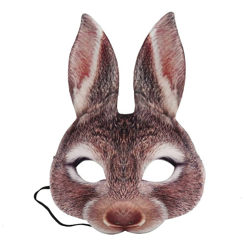 Maschera da coniglio in EVA a mezza faccia per Pasqua, Martedì Grasso, Carnevale, Cosplay, Ballo in maschera_voghion.com