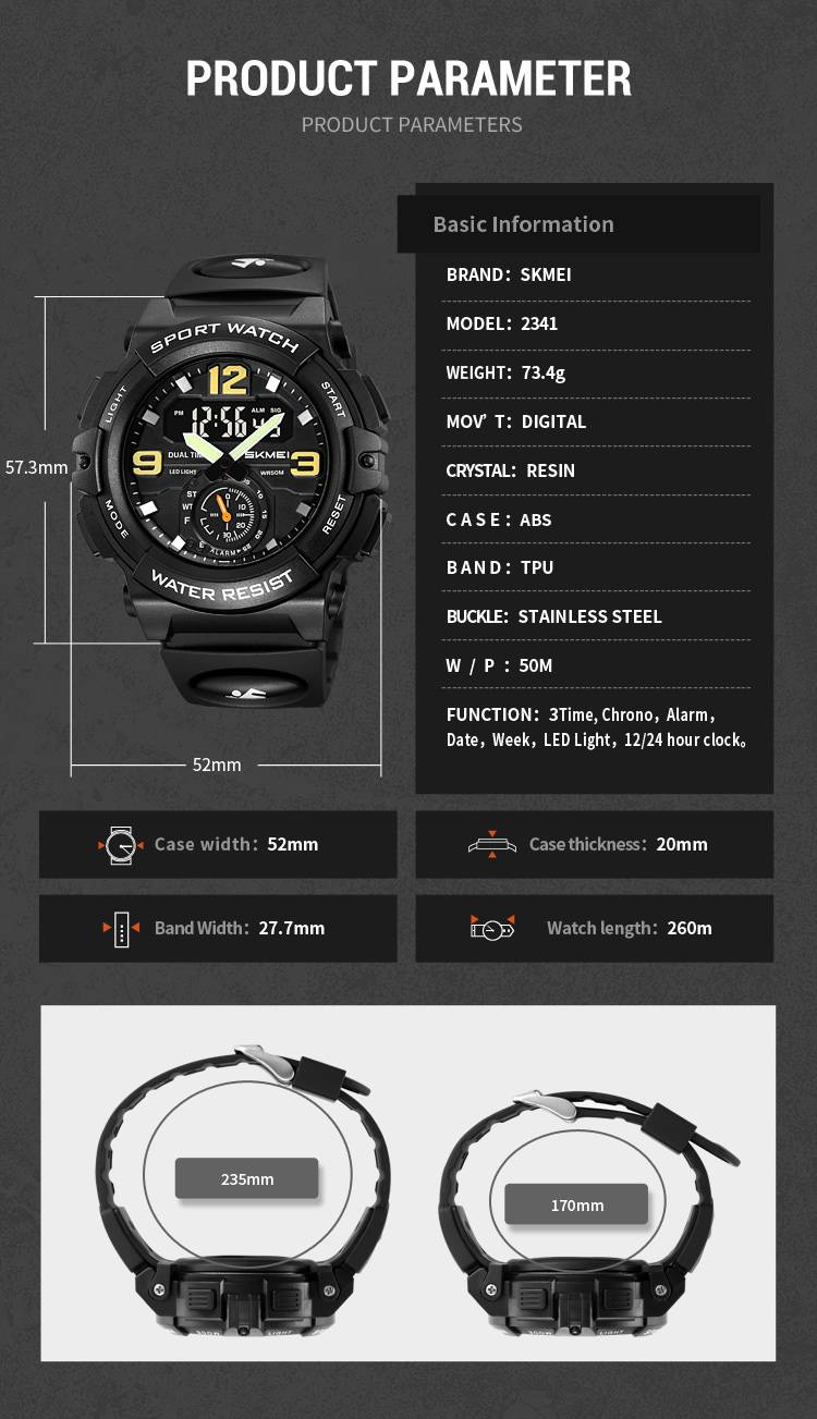 Camouflage-Sportuhr für Herren mit Alarm, Licht, Start/Stopp, Reset, Dualzeit, Modus und wasserdichten Funktionen (137 Buchstaben)_voghion.com
