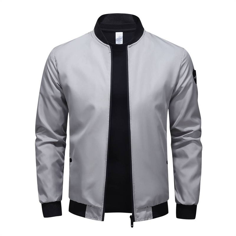 2025 Fashion Outerwear Coat Men's Stand Collar Splicing Long Sleeve Casual Thin Zipper Jacket M-6XL_voghion.com