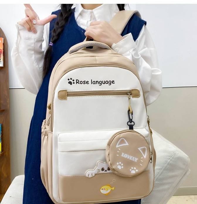 Set di zaini scolastici unisex - Zaino in nylon di grande capacità con spallacci imbottiti, set da 3 pezzi per studenti_voghion.com