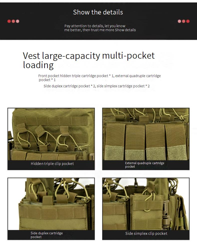 Tactical Vest Heavy Duty Training Vest With Multi-Pocket Design, Outdoor CS Airsoft Gear, Camouflage Uniform For Hiking, Camping & Shooting Sports_voghion.com