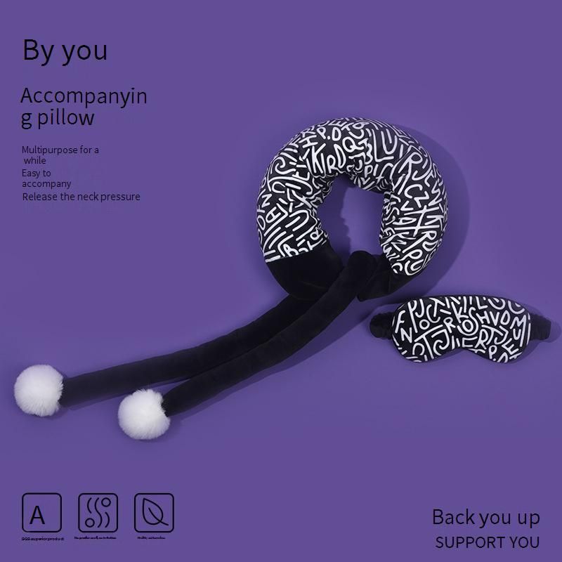Almohada cervical en forma de U con tejido transpirable y estampados elegantes. Para viajes, oficina y hogar._voghion.com