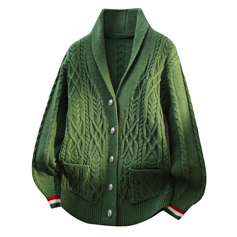 Herren-Strickjacke – Schwerer Mantel mit offener Vorderseite und Schalkragen, atmungsaktiv und dehnbar, lässig-schick für den Winter_voghion.com