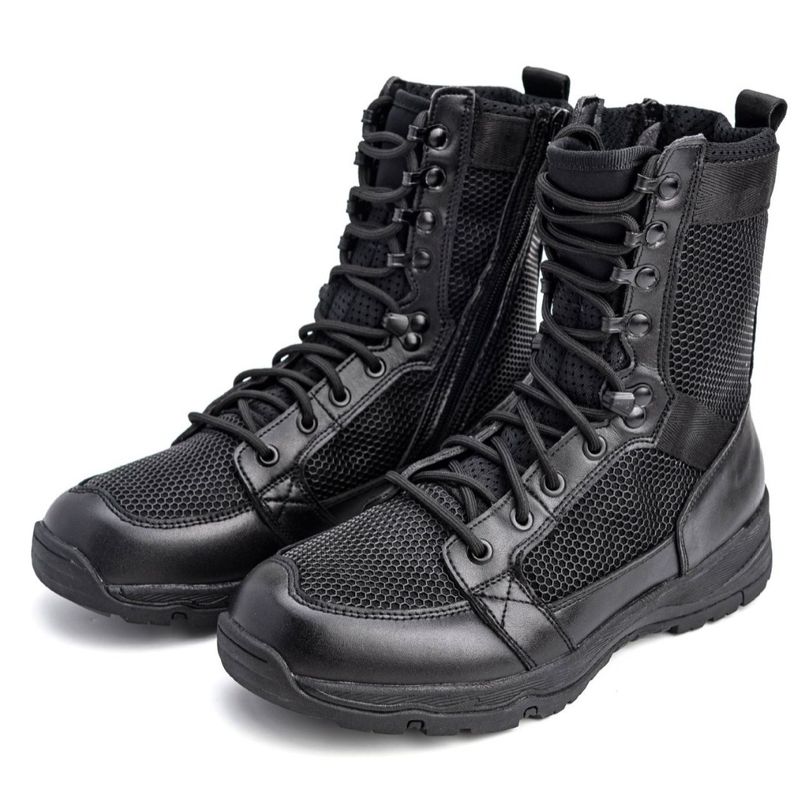 Taktische Stiefel für Herren, schwarz, Militär-Kampfstiefel, leichte Outdoor-Sicherheitsstiefel, Hochleistungs-Trainingsschuhe_voghion.com
