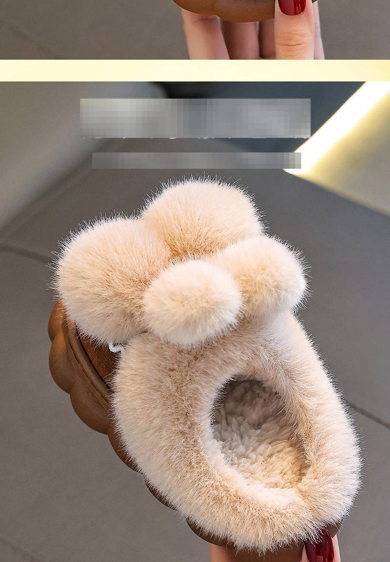 Gemütliche Winter-Hausschuhe für Kinder mit Plüsch-Fleece-Futter, rutschfester Sohle, Unisex-Hausschuhe für Kleinkinder und Kinder (mehrere Farben und Größen)_voghion.com