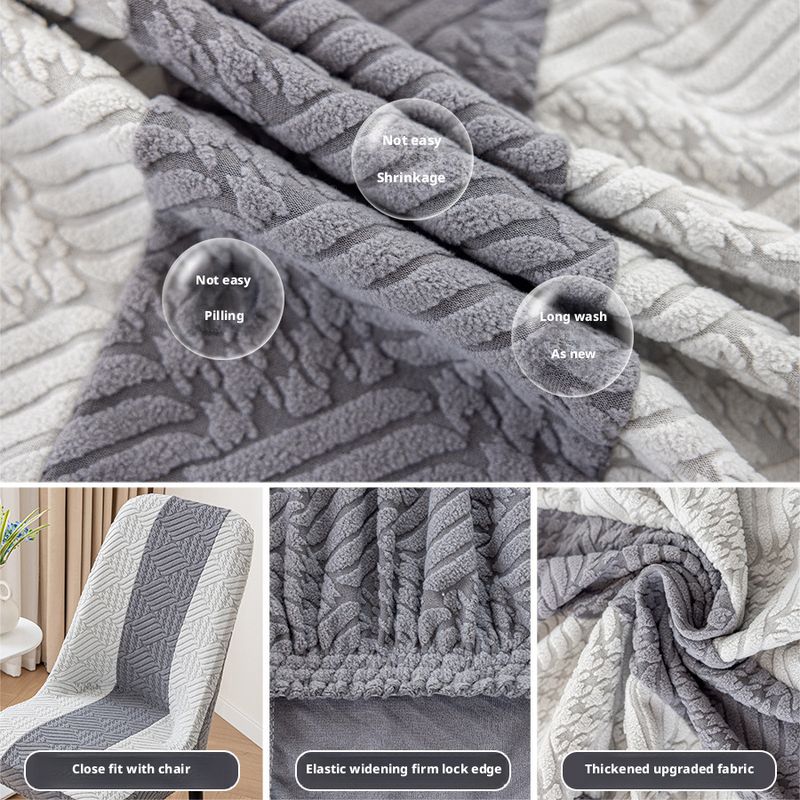 Coprisedie moderni - Coprisedie antiscivolo in poliestere con motivo pied de poule, vestibilità universale per sedie con schienale curvo/dritto (diverse opzioni di colore)_voghion.com