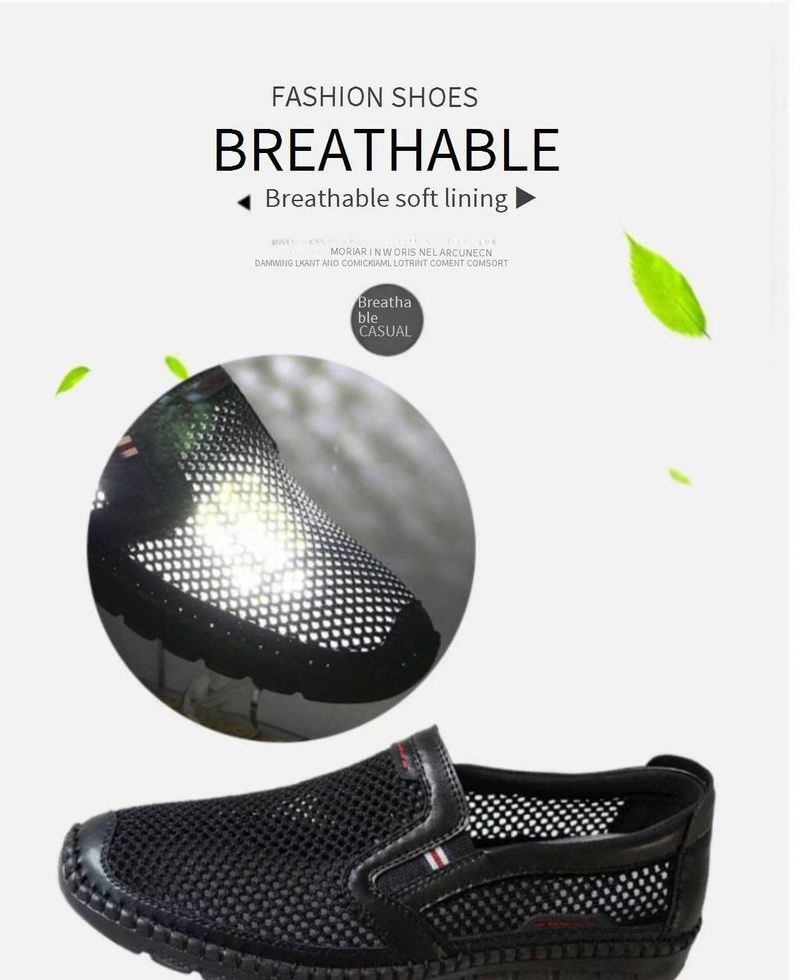 Men's Breathable Casual Shoes - Lightweight Slip-On Loafers With Soft Sole & Mesh Design For Everyday Comfort_voghion.com