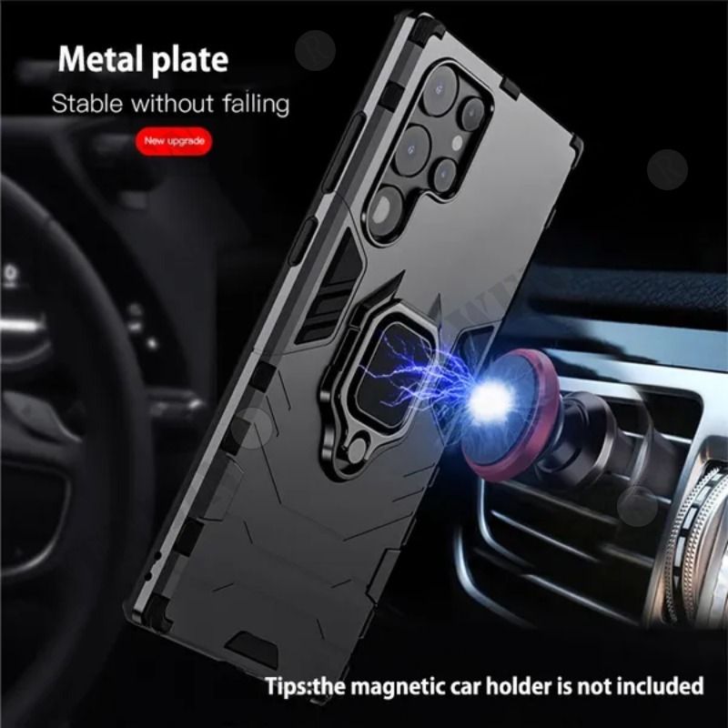 Case For Samsung S24 Ultra Plus S23 S22 A55 A35 A05 A15 A14 A25 A24 Car Magnetic Ring Stand Silicone Phone Back_voghion.com
