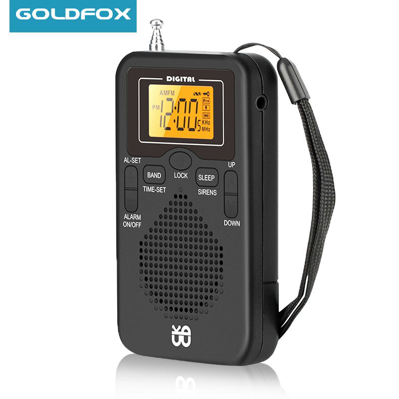 Mini rádio despertador portátil AM FM com tela LCD, rádio de bolso com alarme digital e melhor recepção de longo alcance_voghion.com