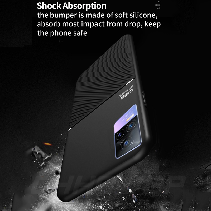 Car Magnetic Holder Phone Case For Vivo V21E V20 V25 Y20 Y30 Y50 Y70 Y73 Y31 Y51 Y52S Luxury Leather Protection Soft TPU Cover_voghion.com