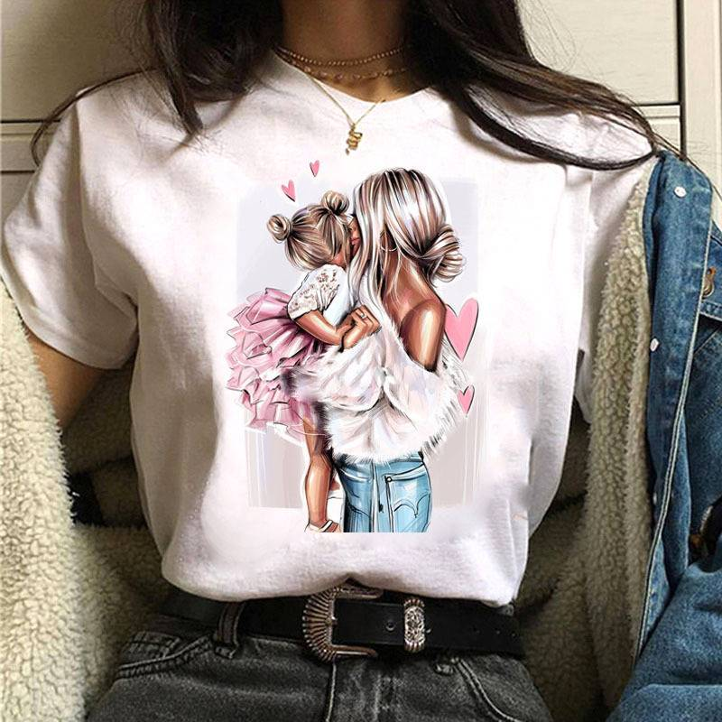 Women's mother's day printed t-shirt women's white short sleeve _voghion.com