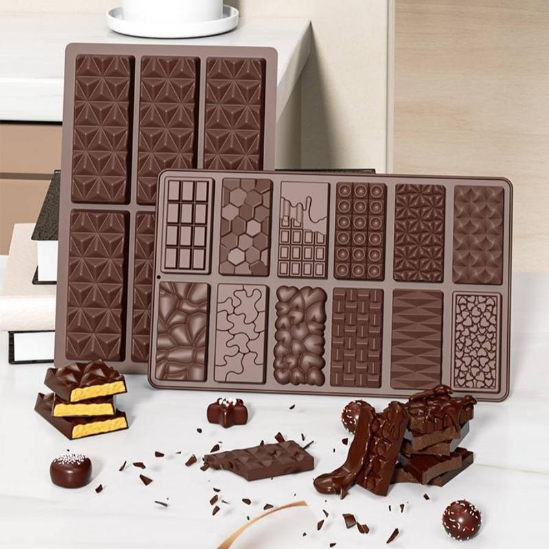 1 moule à chocolat en silicone rectangulaire de qualité alimentaire en silicone pour la cuisine et la pâtisserie_voghion.com