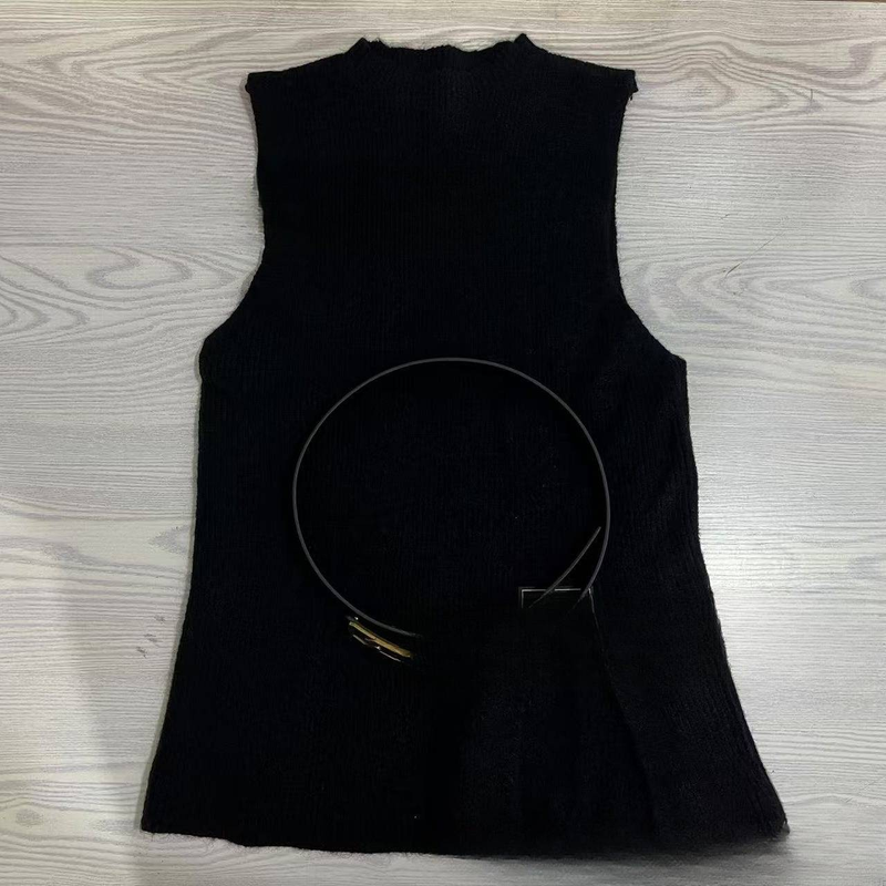 Damenbekleidung Frühling und Herbst Langärmliger Anzug für Damen, weißes Hemd, Pullover, Weste, altersreduzierendes lockeres Strickwestenhemd, zweiteiliger Anzug_voghion.com