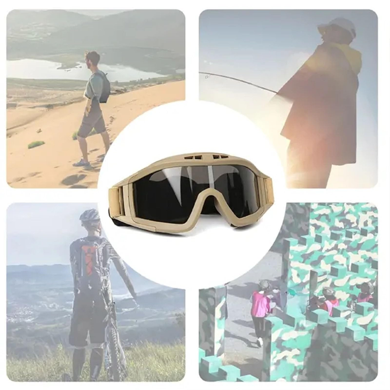 Sports Eyewears Tactical Goggles With Superior Anti Fog Feature Durable Frame Crystal Clear Lenses_voghion.com