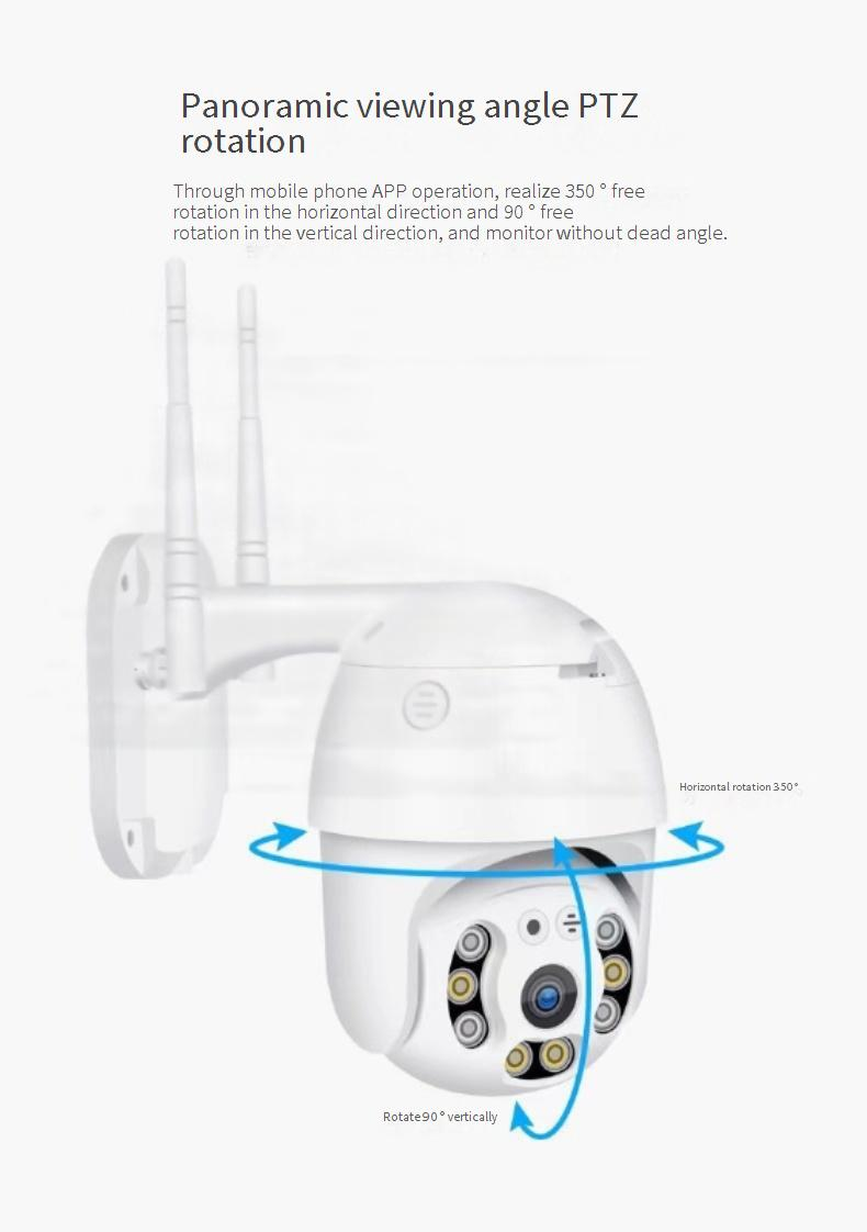 Camere de securitate dedicate V380 Xiongmai Wifi Ball Machine HD Full Color, viziune nocturnă, cameră de supraveghere video pentru exterior, telefon mobil, de la distanță_voghion.com