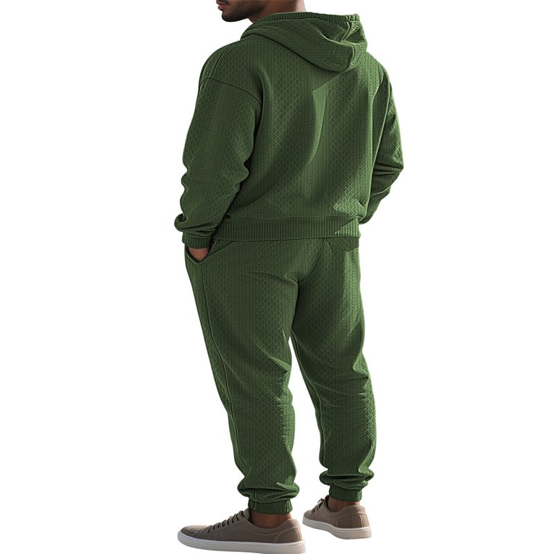 Tute sportive da uomo in stile europeo-americano del 2026, felpe con cappuccio a maniche lunghe + pantaloni della tuta con lacci, set sportivi da 2 pezzi di colore puro_voghion.com