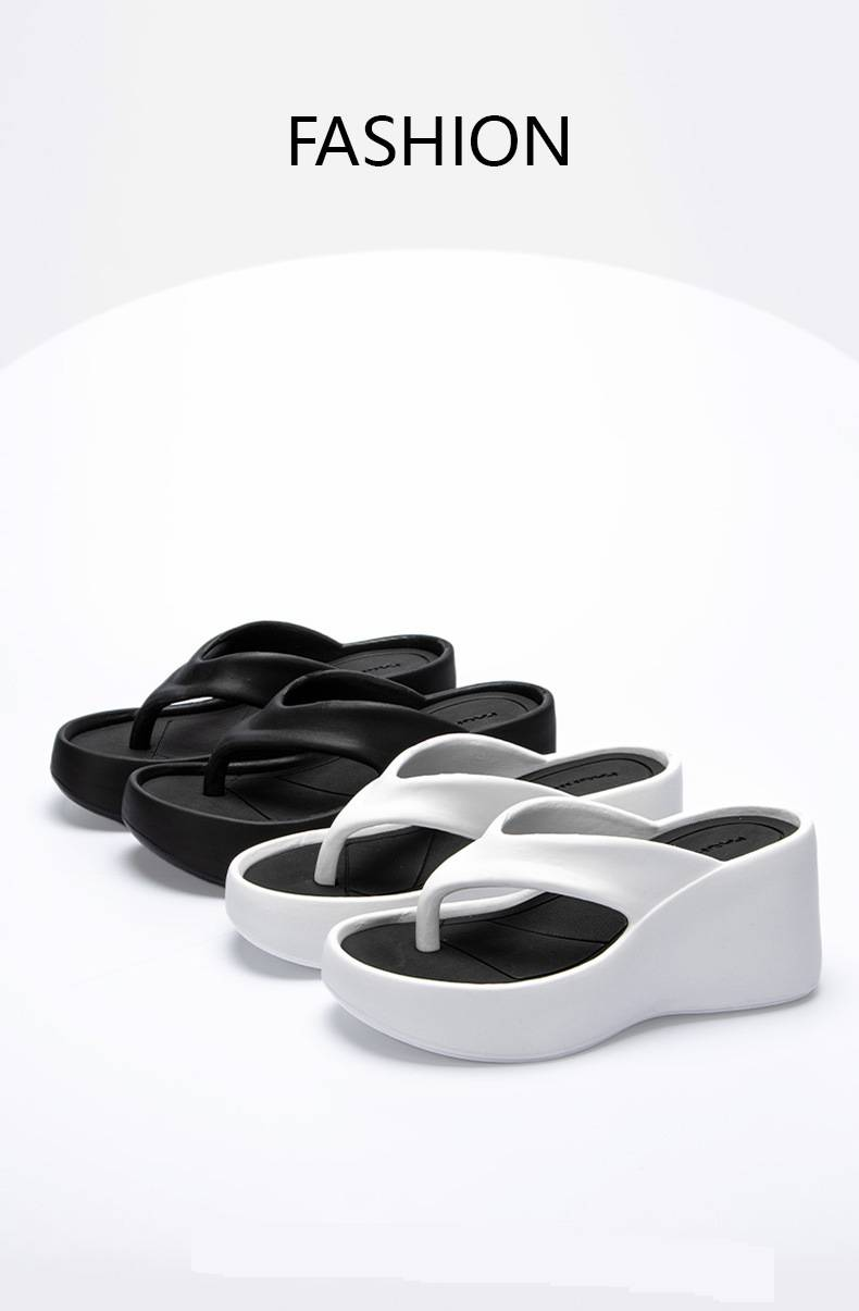 Women's Shoes Unisex Shoes Flip Flops Outdoor Wear EVA Platform Thick Bottom Beach Sandals High Heel Flip Flops_voghion.com