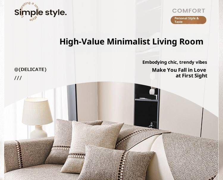 Minimalist Sofa Cushion Covers – Premium Cotton-Like Slip-Resistant Protectors For Sectional Couches (Solid Colors, Modular Sizes, Washable & Durable)_voghion.com