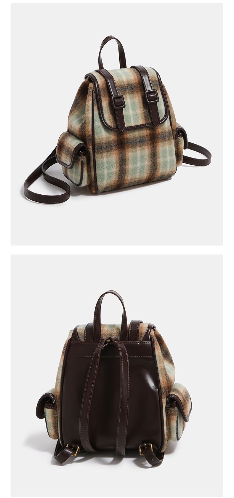 Millard Style Women's 2025 Autumn And Winter New Niche Color Block Plaid Bag_voghion.com