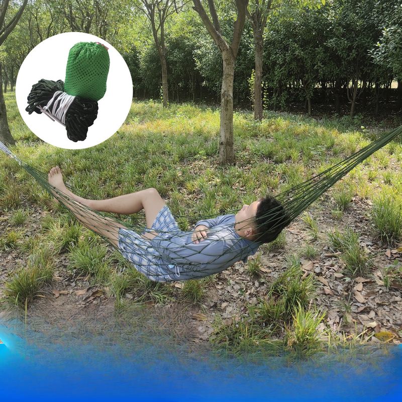 Amaca con corda spessa, altalena in rete, amaca intrecciata a mano, accessori per campeggio all'aperto_voghion.com