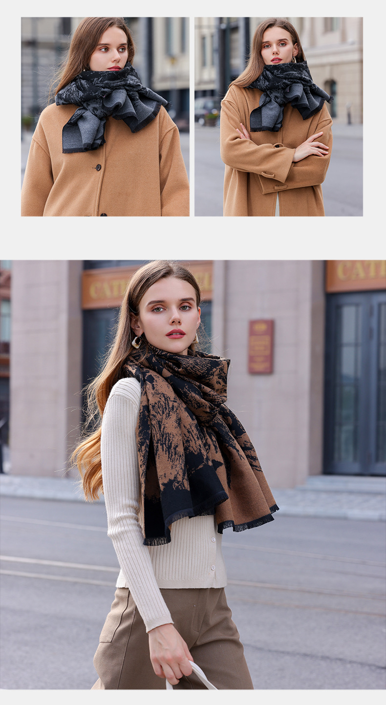 Scarf Female Winter Hot Item 2024 New Cashmere Student Warm Scarf Fashionable Versatile Shawl Outer Outfit_voghion.com