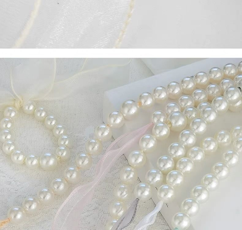 New Pearl Tiebacks French Bow Ribbon Tie Buckle Simple Curtain Fixing Bundle_voghion.com