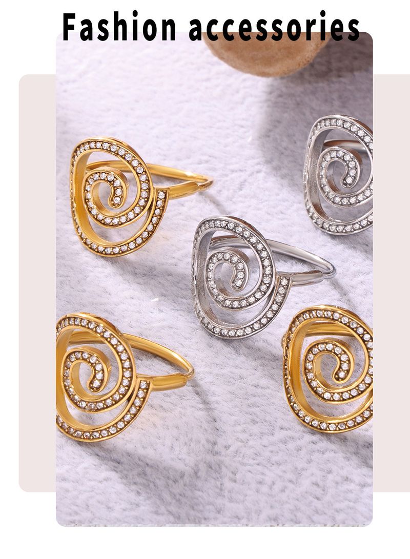Whirlpool Handmade Zircon Ring Side Opening Design Ring_voghion.com