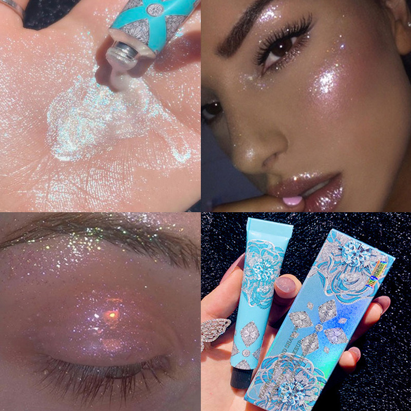 flytande 7g Highlighter guldblå palett glödkontur skimmerpuder Ljus upp makeup för ansiktskropps highlighter Li_voghion.com