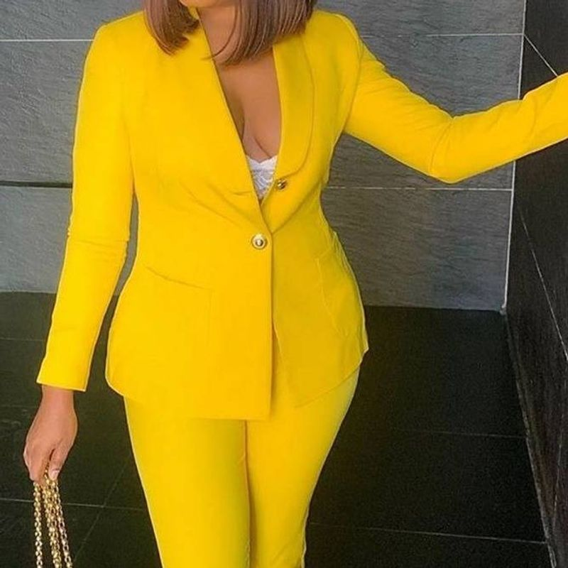 Women's Clothing slim casual fashion high-end jacket trousers suit_voghion.com