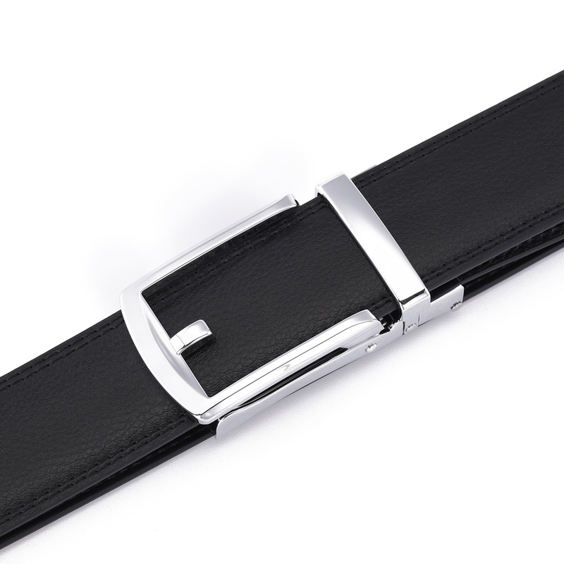 2024 New Fashion Versatile Leather Belt Men's Automatic Buckle Belt Cowhide Belt False Needle Buckle Belt_voghion.com
