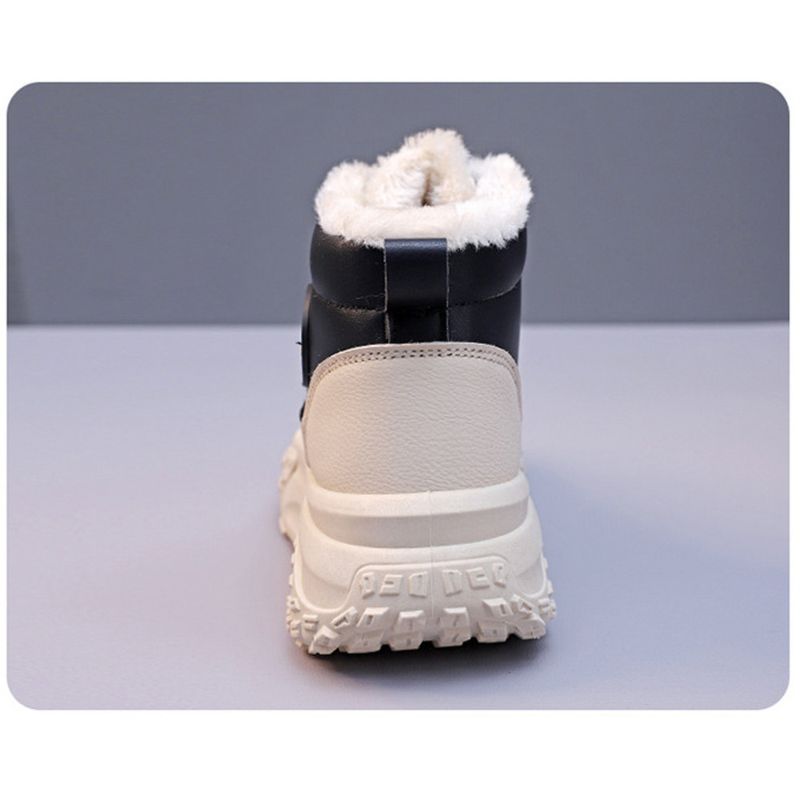Stivali da neve da donna nuovi, spessi, in velluto, caldi, in cotone, scarpe alte, piccole, bianche_voghion.com