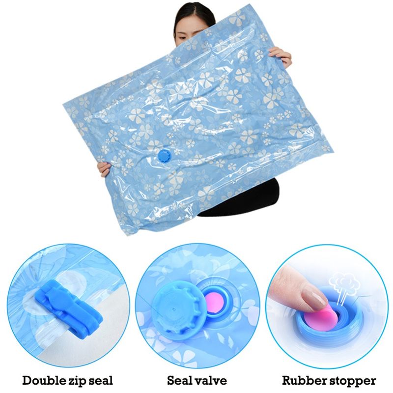 7 peças de bolsa de armazenamento a vácuo espessada para sacos comprimidos de pano com bomba manual, cobertor reutilizável, organizador de roupas de colcha, viagem_voghion.com