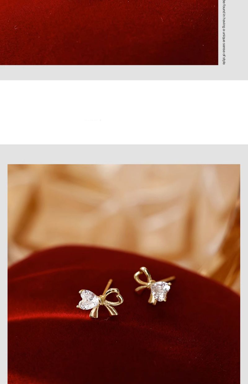 Tiqi's Niche Design Butterfly Knot Oorbellen Dames S Puur Zilver Eenvoudig En Compact Liefde Sprankelend Zirkonium Veelzijdig_voghion.com