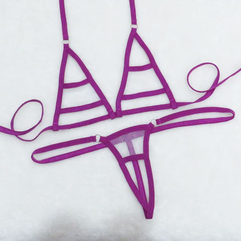 Maillot de bain mini pour femme, maillot de bain sexy transparent à trois points, en maille_voghion.com