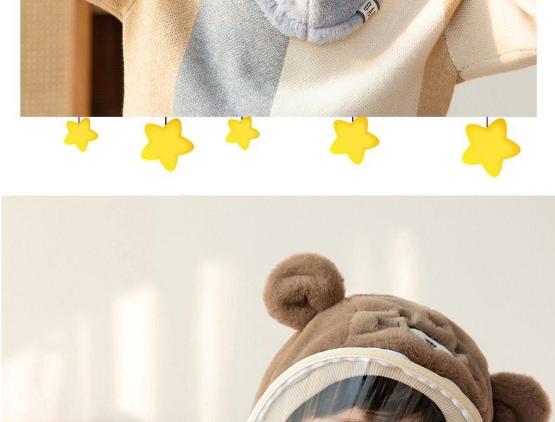 Wintermützen für Jungen und Mädchen mit Gesichtsschutz, Winddichte Mützen, Ohrenschützer, Kopfbedeckungen, warme Babyschals, Einteilige Mützen, Weihnachtsgeschenke_voghion.com