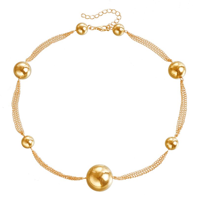 Gioielli esagerati con perline grandi, collarino corto, girocollo femminile, temperamento punk, collare di perline, ragazza piccante_voghion.com