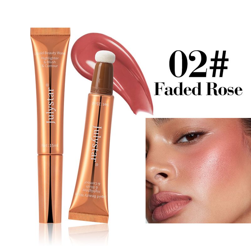 Rouge Gesicht Matt Einfach zu Färben Rouge Blush Flüssig Highlighter Fein Schimmer Kontur Aufhellende Kontur 3 Sets_voghion.com