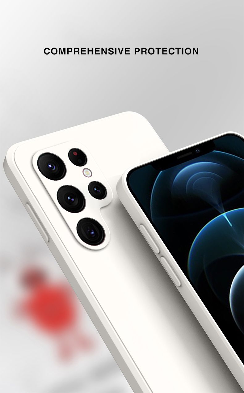 Custodia in silicone liquido quadrato per Galaxy S23 Ultra S22 Plus S21 FE S20 Note 20 10 Custodia protettiva in tessuto morbido per telefono_voghion.com