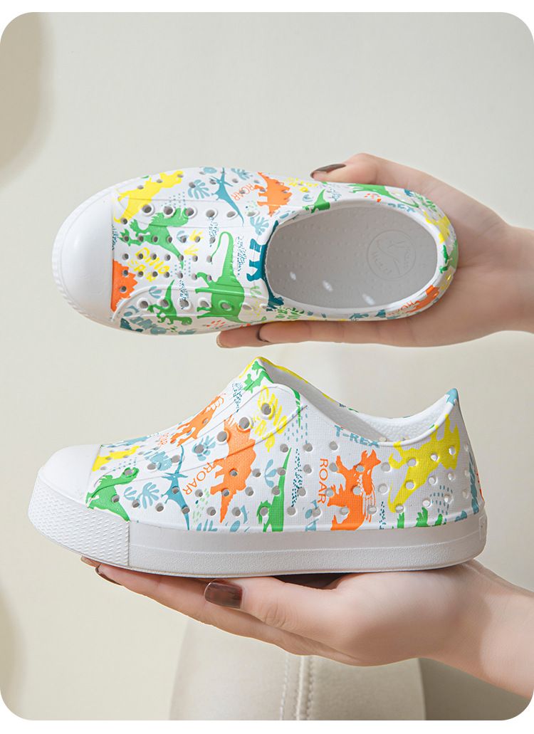 Kinderschuhe Bamboo Tune Kinderlochschuhe Jungen und Mädchen Kinder Casual Atmungsaktiv Graffiti Style Weiche Sohle Strand Watsandalen_voghion.com