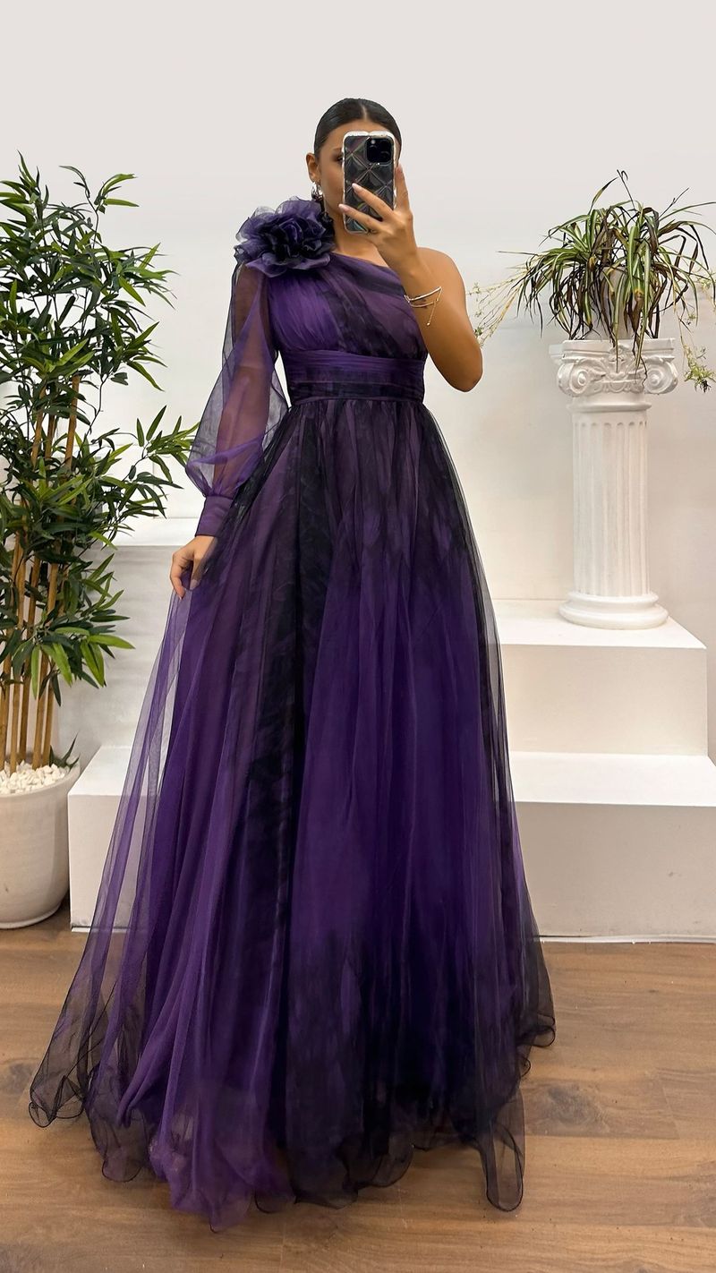 Vêtements pour femmes printemps et automne nouvelle robe imprimée en maille à épaules obliques Ins robe de soirée ample décontractée_voghion.com