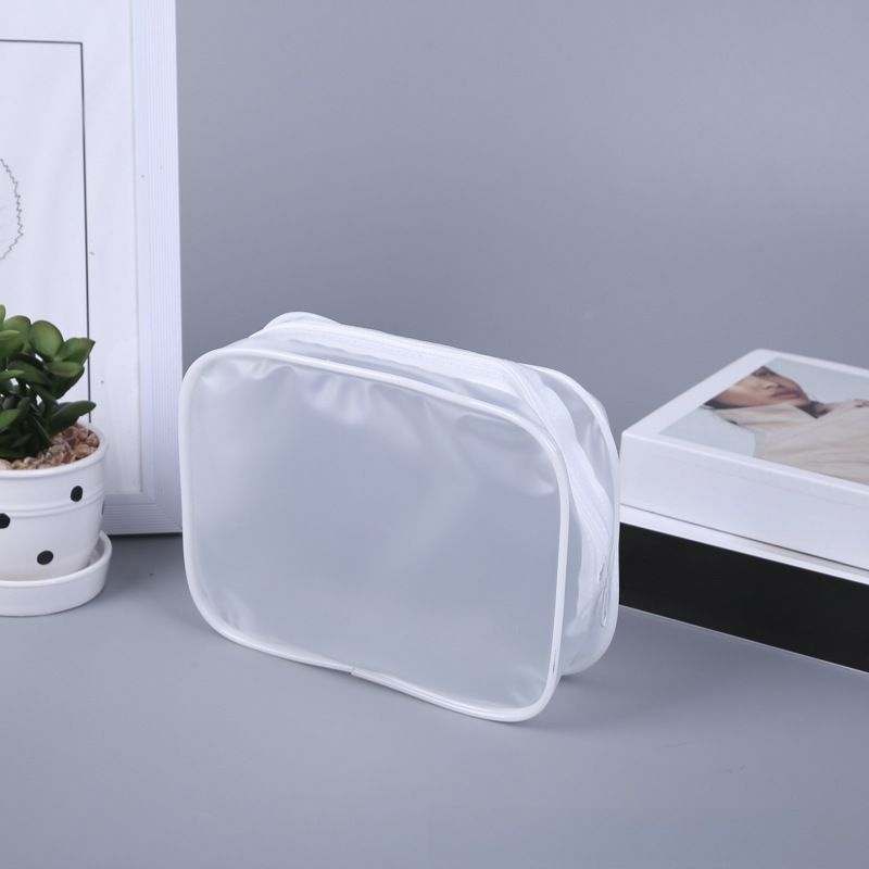 Factory direct supply frosted pvc bag cosmetic storage zipper bag custom pvc travel set wash bag custom_voghion.com