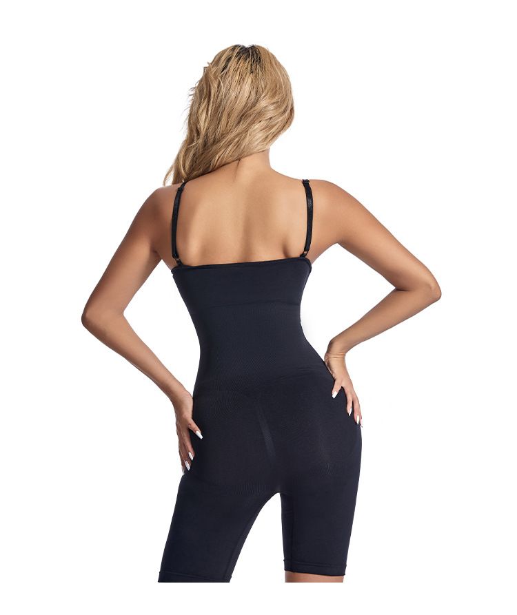 Plus Size One-Piece Boxer Tight-Fitting Five-Point Crotchless Pants Tummy Control Shapewear Camisole Postpartum Slimming_voghion.com