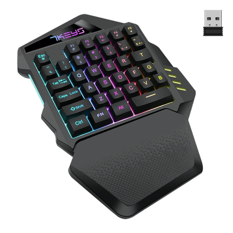 One-handed Game Keyboard 2.4G Wireless Charging Model RGB Luminous Left-hand E-sports Game Keypad Source Factory_voghion.com