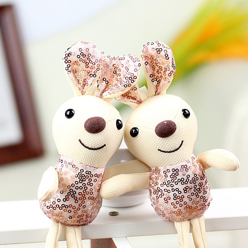 Peluche con paillettes adorabile coniglietto giocattolo carino bambola coniglio per borse abbigliamento e accessori_voghion.com