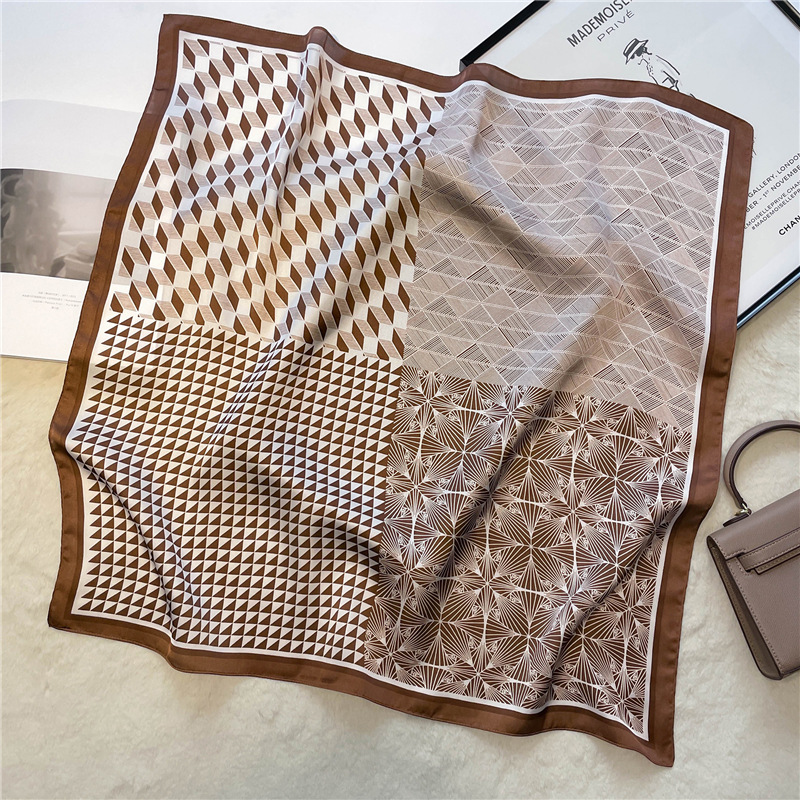 Sciarpa geometrica minimalista Sciarpa per protezione solare primaverile ed estiva da donna Sciarpa quadrata Sciarpa piccola stile stile 70 cm_voghion.com