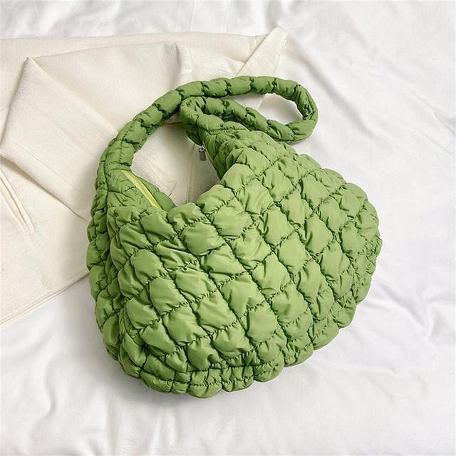 Borsa shopper Hobos da donna a 10 colori Borsa a tracolla trapuntata in nylon con design scozzese più borse a tracolla in cotone Trend Tote da donna di grande capacità_voghion.com
