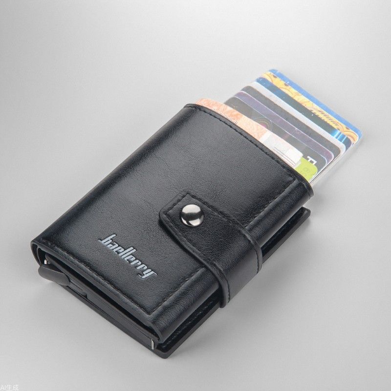 Męski automatyczny uchwyt na kartę RFID z klipsem i metalową aluminiową obudową_voghion.com